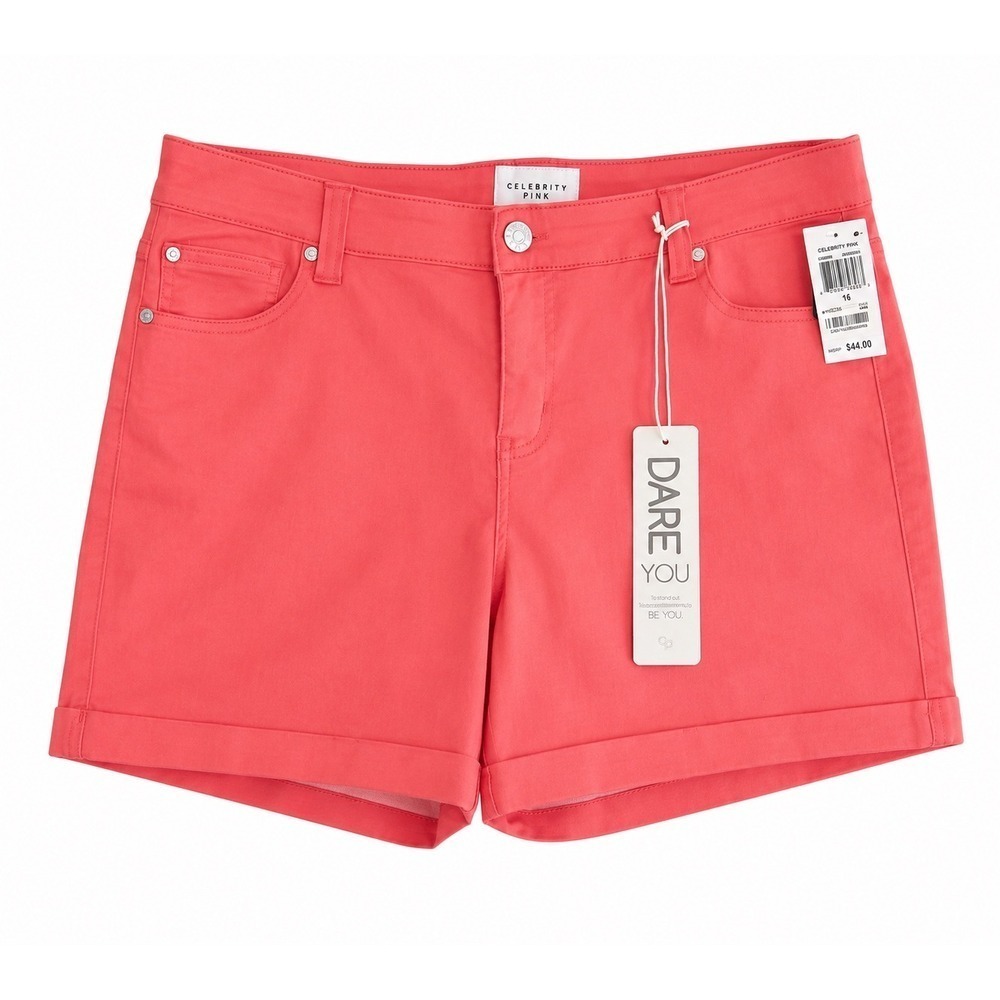 Celebrity Pink Dare You Shorts NWT Size 16 Coral Cuffed Shorts  MSRP $44